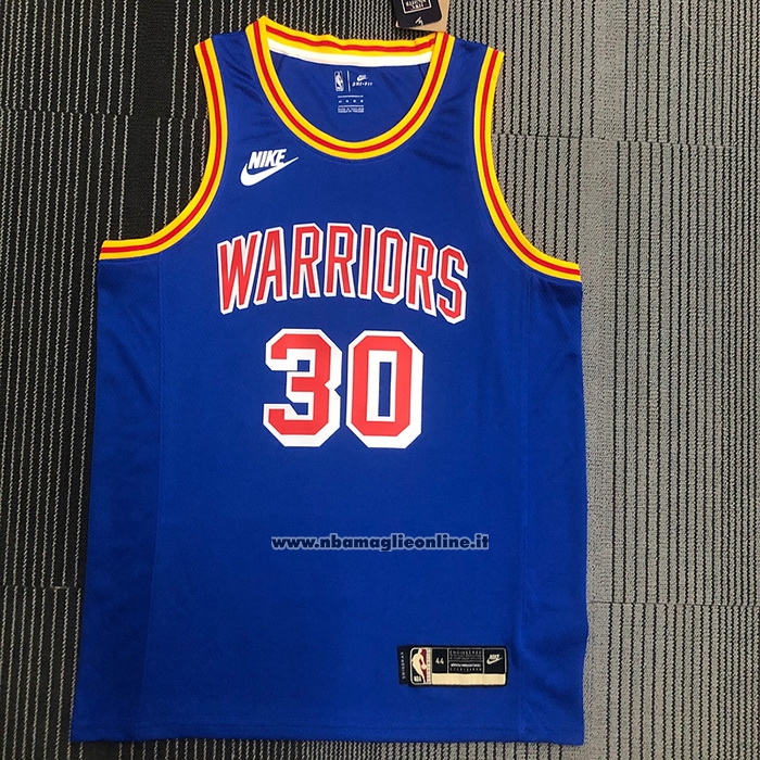 Maglia Golden State Warriors Stephen Curry #30 75th Anniversary Blu